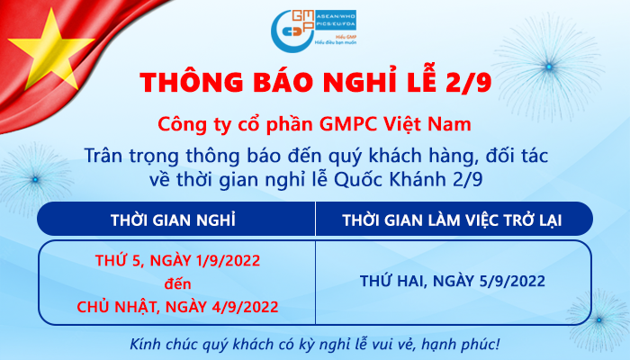 Thông báo lịch nghỉ lễ Quốc Khánh 2/9/2022